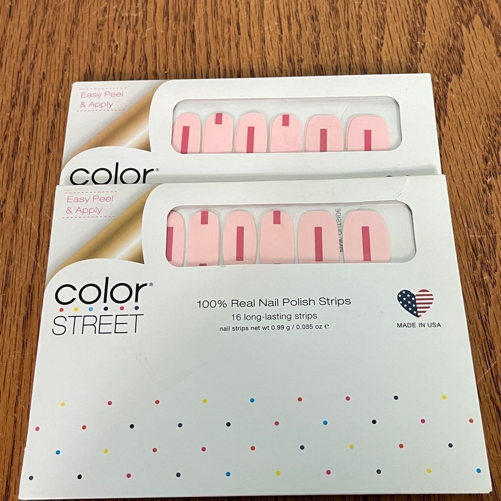Color Street Pink Outside The Box RETIRED- set of 2